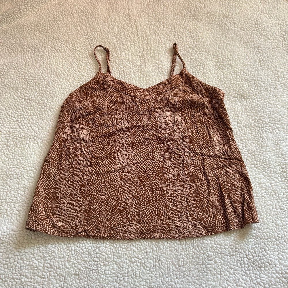 Brown Pattern Tank Top